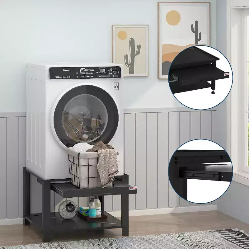 COZONY 29 Inch Heavy Duty Washer Dryer Stand, Pull Out Shelf Anti Vibration Base Storage 800 LBS Capacity