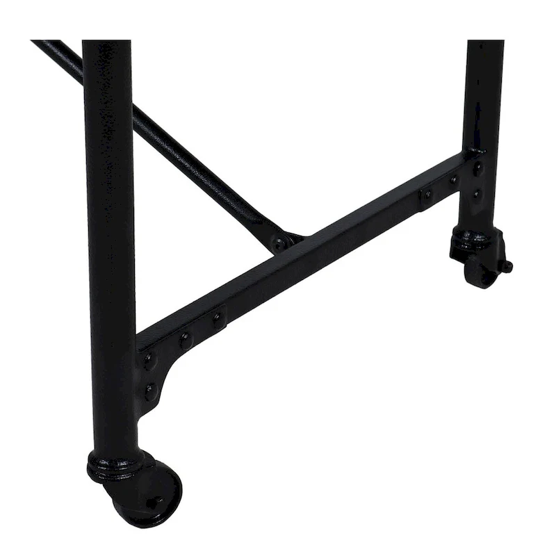 Conway 66-inch Industrial Wheeled Trestle Table - Mango Wood & Metal