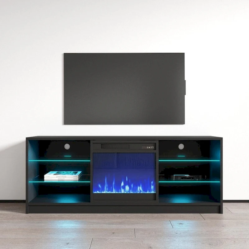 Manhattan Electric Fireplace Modern 58 TV Stand