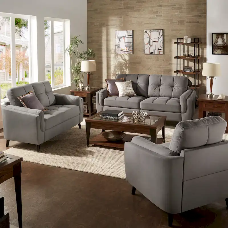 Dorelle 61 Wide Microfiber Arm Loveseat by iNSPIRE Q Modern