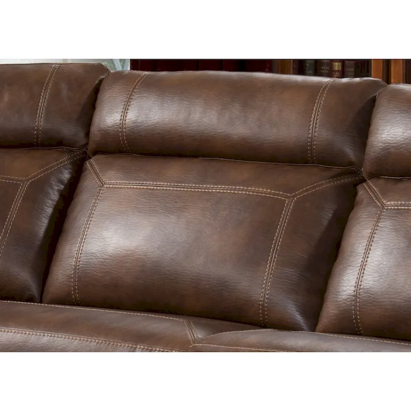 Nicole Reclining Faux Leather Upholstered Sectional Sofa