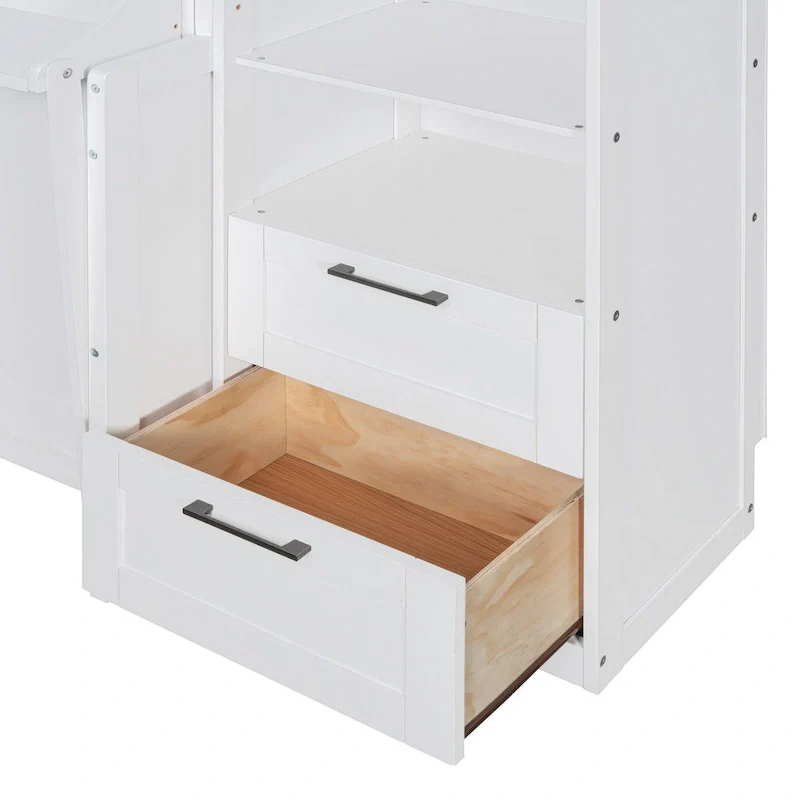 Murphy Bed (Wall Bed) — Featuring Wardrobe, Desk, Drawers, And Shelving