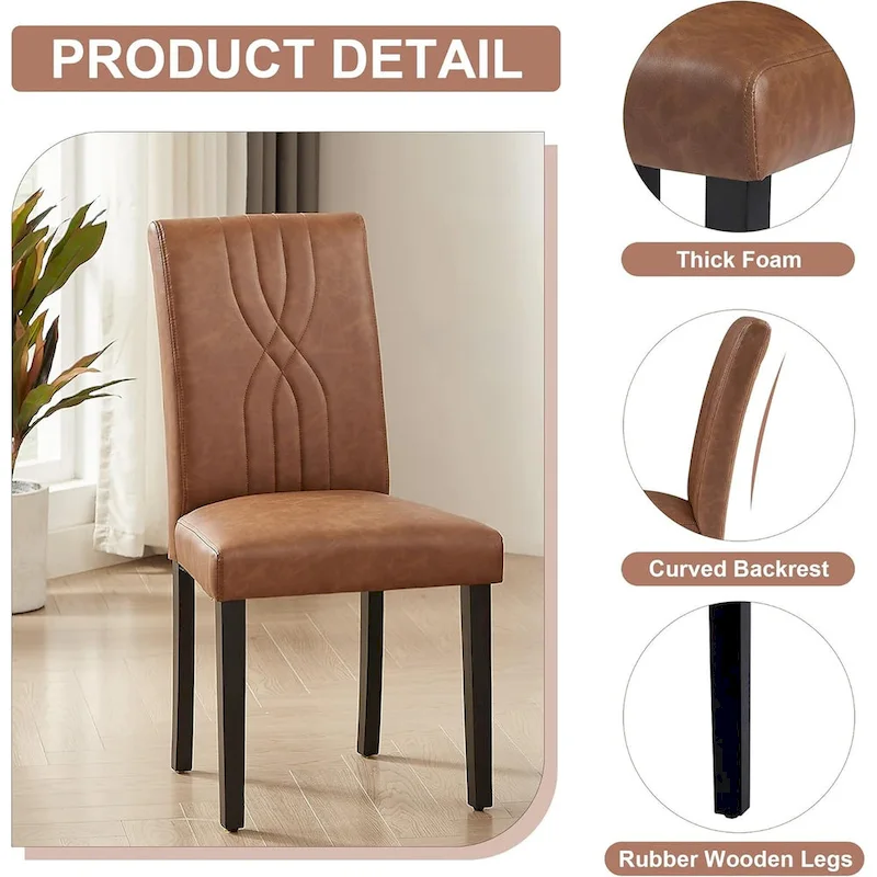 VECELO Upholstered Dining Chairs Set of 2/4/6, Fabric Dining Room Kitchen Side Chair, Parson Dining Chairs