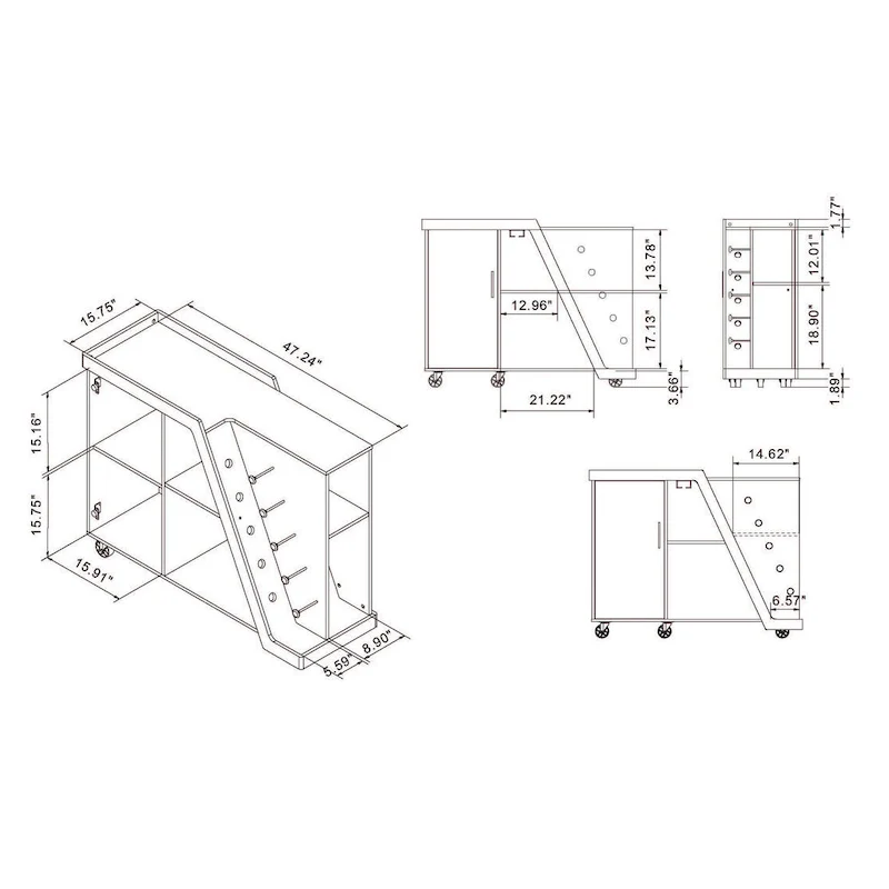 Furniture of America Tern Modern 6-shelf Mobile Wine Cabinet