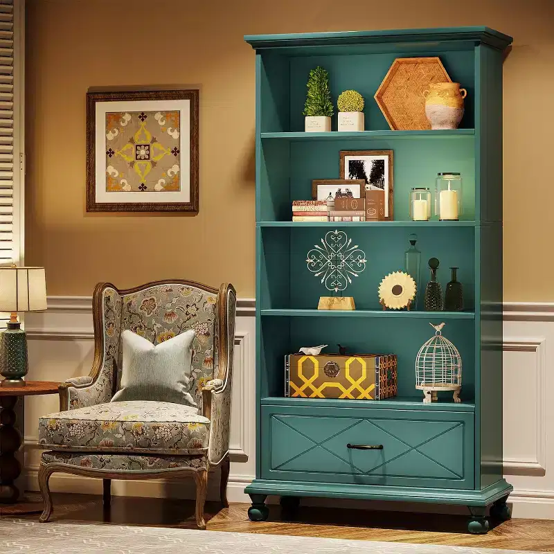 Tribesigns 6-Tier Bookshelf with Drawer, 70.9 Freestanding Bookcase, Open Book Display Rack