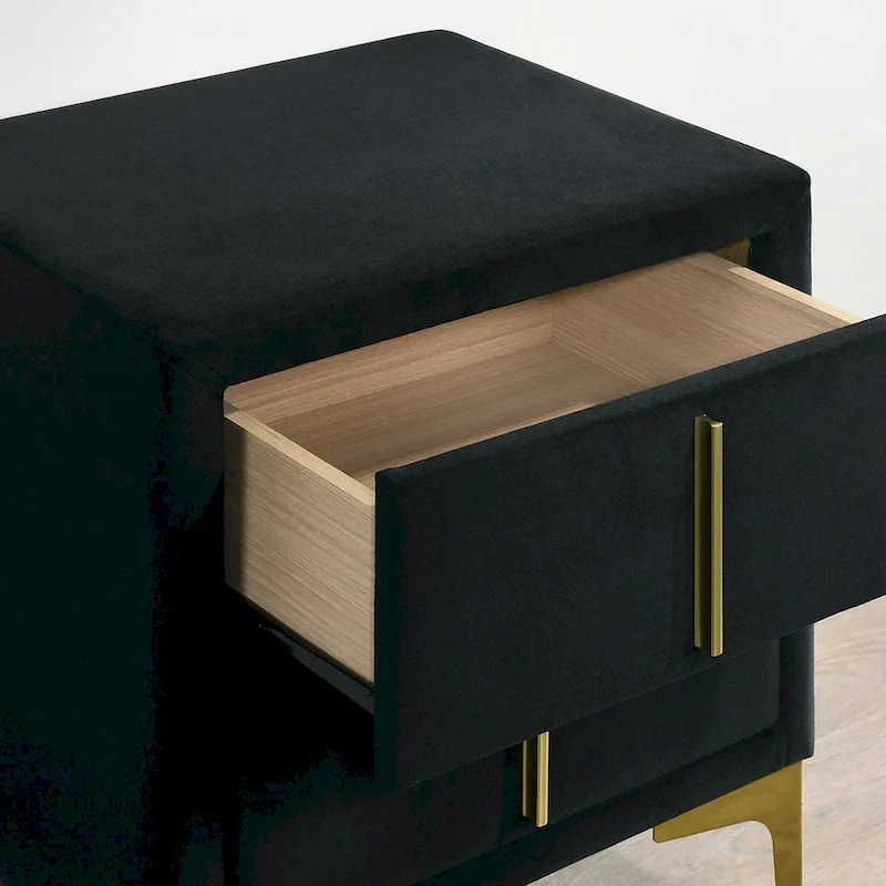 Furniture of America Glim Art Deco 3-Piece Shell Tufted Upholstered Bedroom Set