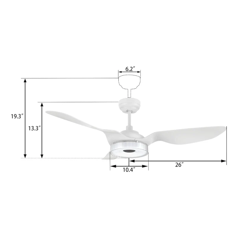 CARRO Felix 52  3-Blade Smart Ceiling Fan with Light and Remote.