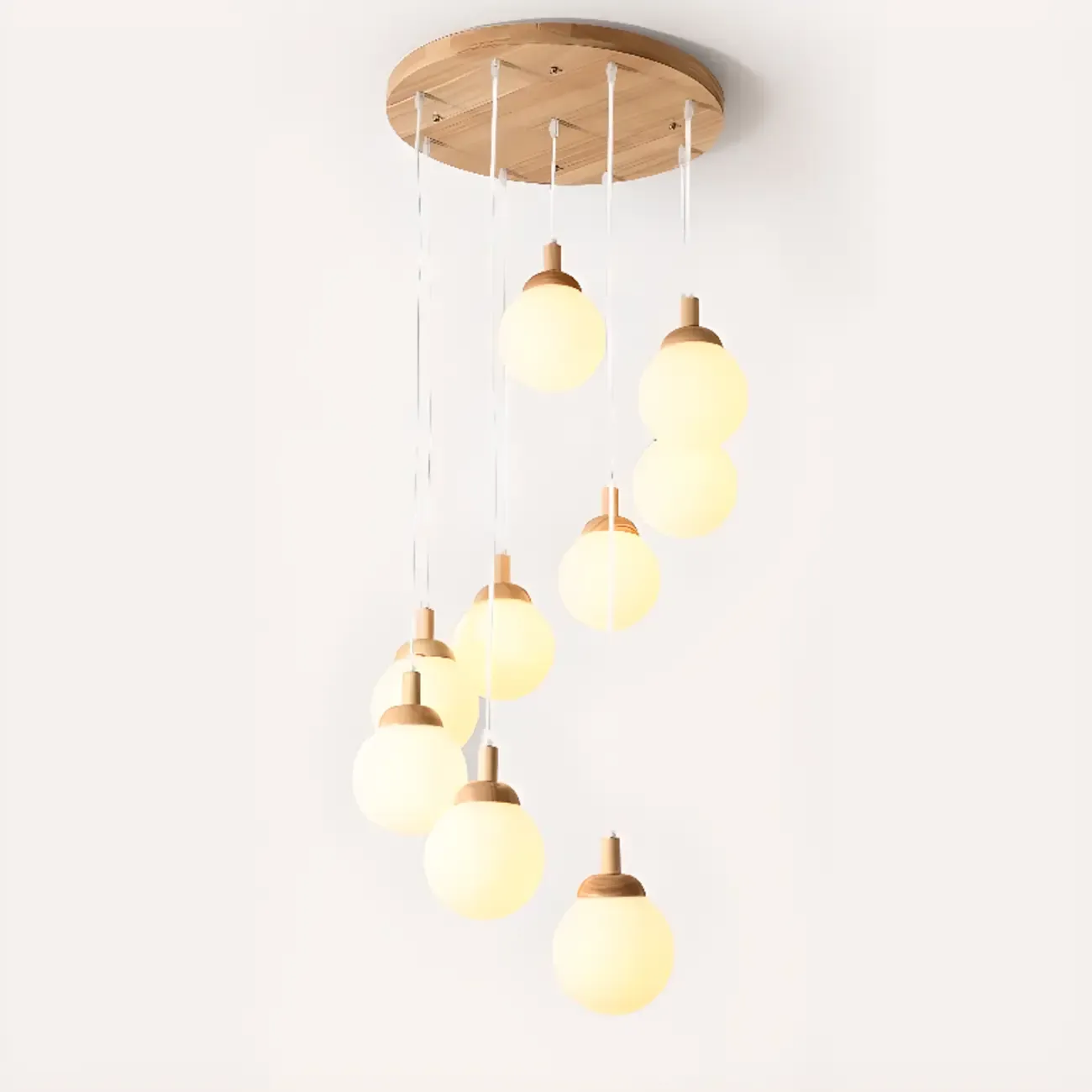 Milk Glass Cluster Pendant Light With Adjustable Length