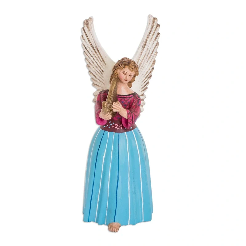 Novica Handmade Petite Chichicastenango Ceramic Angel Sculpture