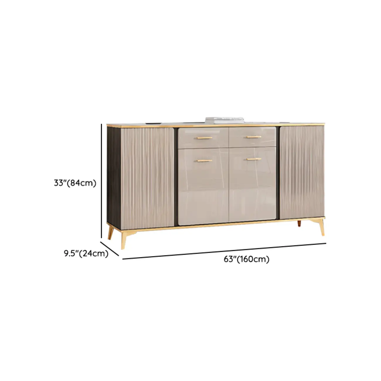 Glam Adjustable Wooden Dining Hutch China Cabinet