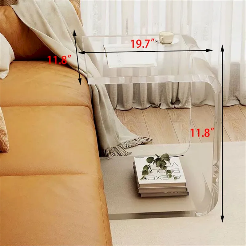 Acrylic Sofa Side C Shaped Table