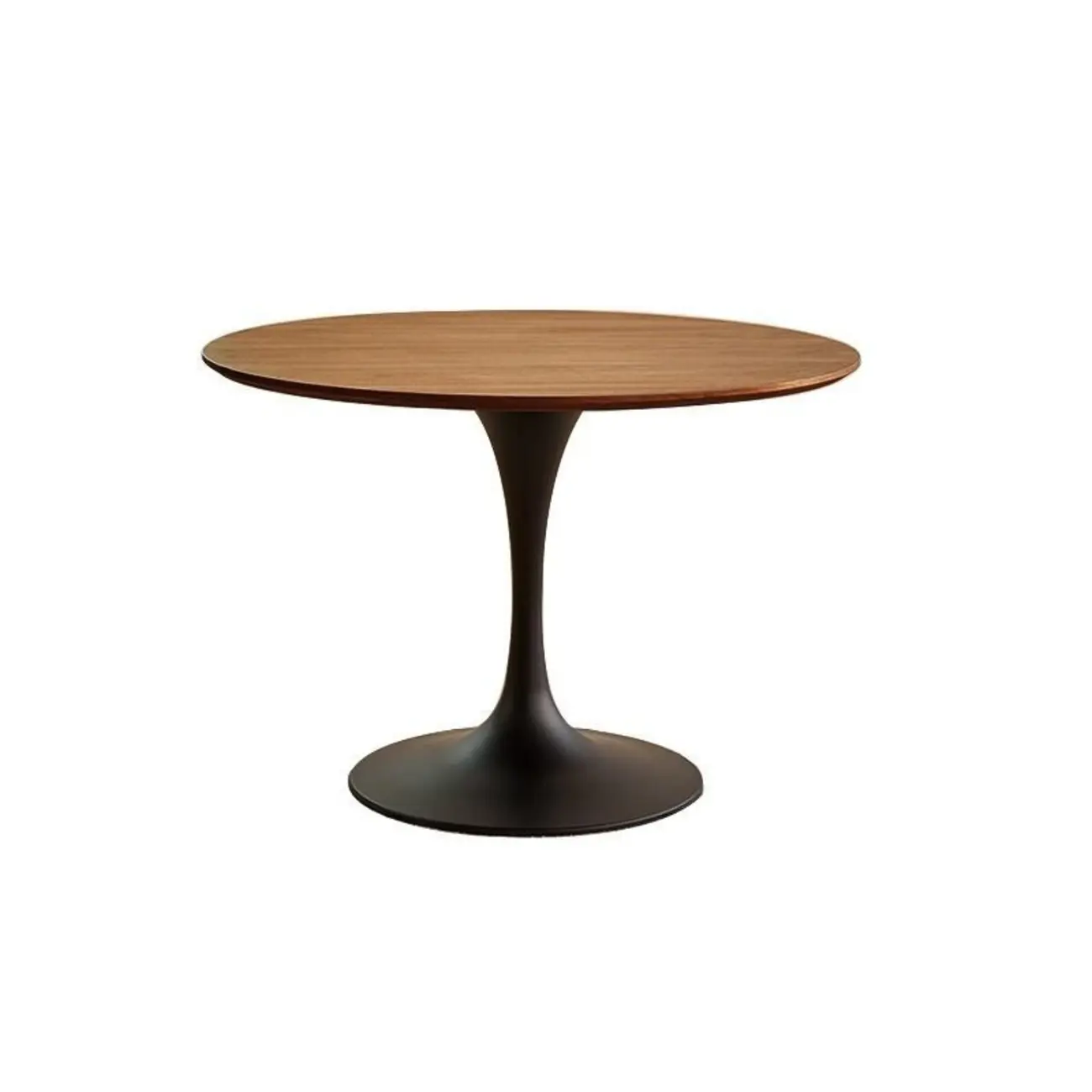 Casual Black Metal Wood Round Dining Table