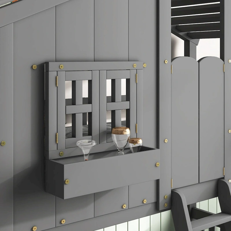 win over Twin House Bunk Bed with Roof