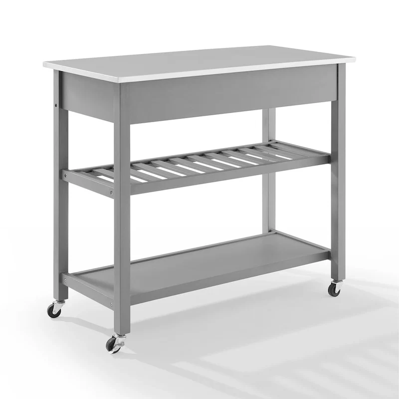 Crosley Chloe Stainless Steel Top Kitchen Island/Cart - 37H x 42W x 20D
