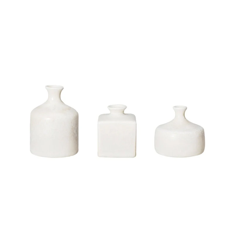 Vaious Stoneware Vases with Reactive Glaze, Set of 3