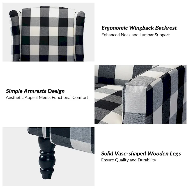 Damaris Mid-Century Modern Manual Pushback Recliner with Wingback Design by HULALA HOME