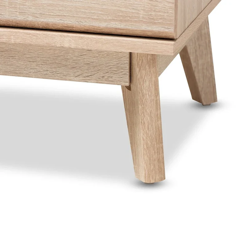 Mid-Century Oak and Dark Grey 5-Drawer Chest by