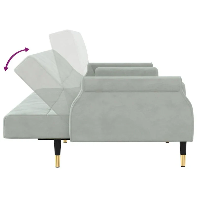 Velvet Sofa Bed Loveseat with Cushions – 85 x 35 x 27.6
