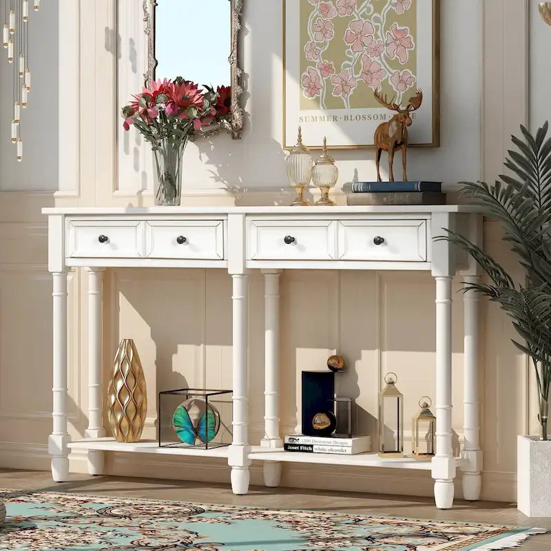 2-drawer Console Table - 11.10 x 58.00 x 34.00