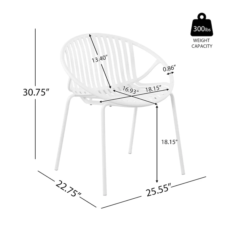 Patio Dining Chairs Stackable Chairs with Breathable Design