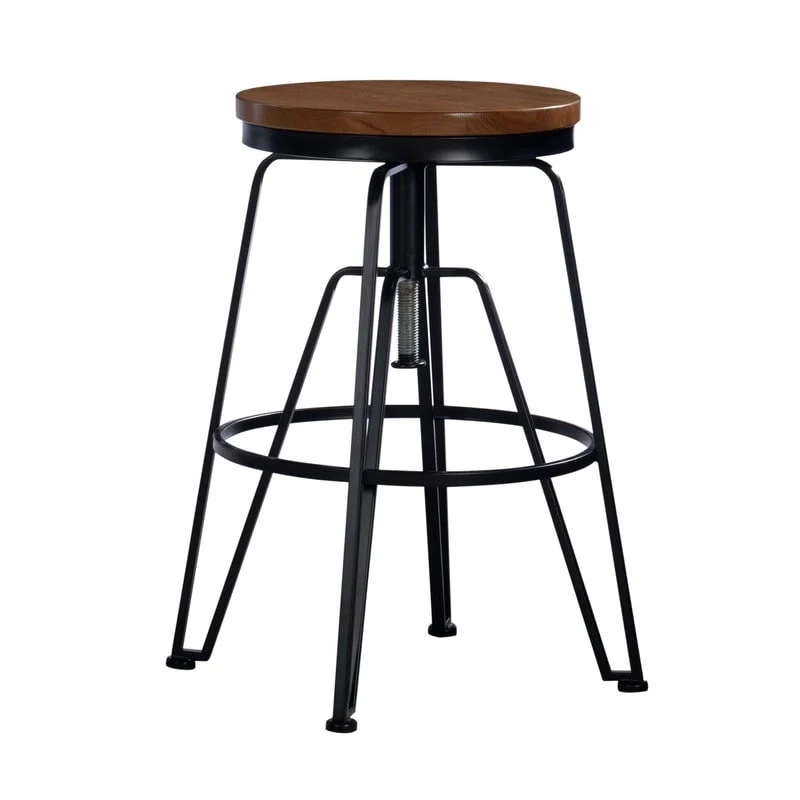 Wood and Metal 25-29 Inch Adjustable Stool