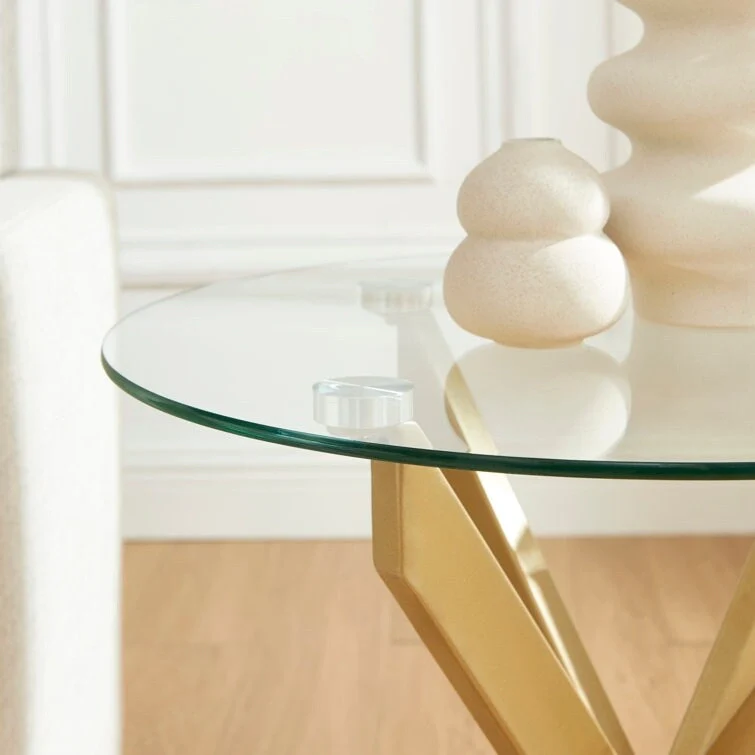 19.7 End Table With Glass Top