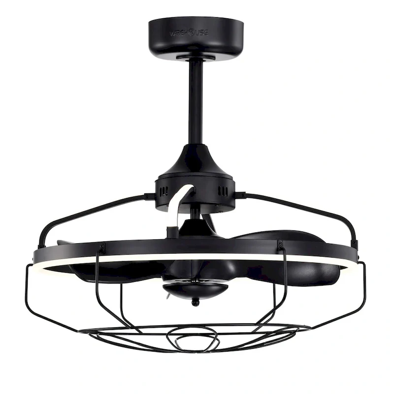 Dhooma 25 Inch Chrome Finished Modern LED Ceiling Fandelier with Remote - N/A