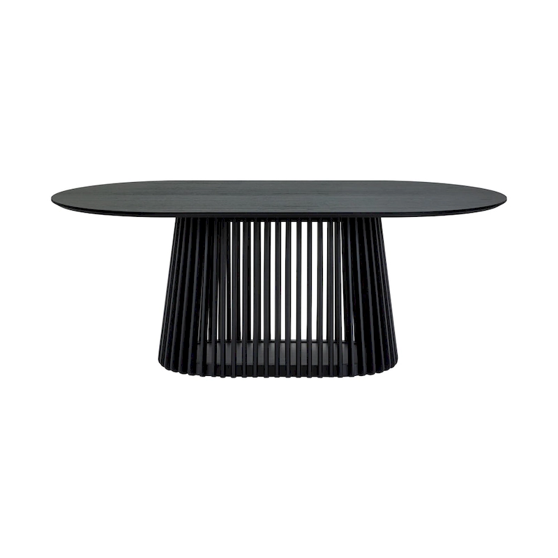 Pasadena 79 inch Solid Wood Oval Dining Table with Slatted Pedestal Base