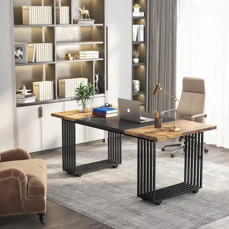 70.9  Modern Office Desk, Wood Computer Desk Large Executive Desk