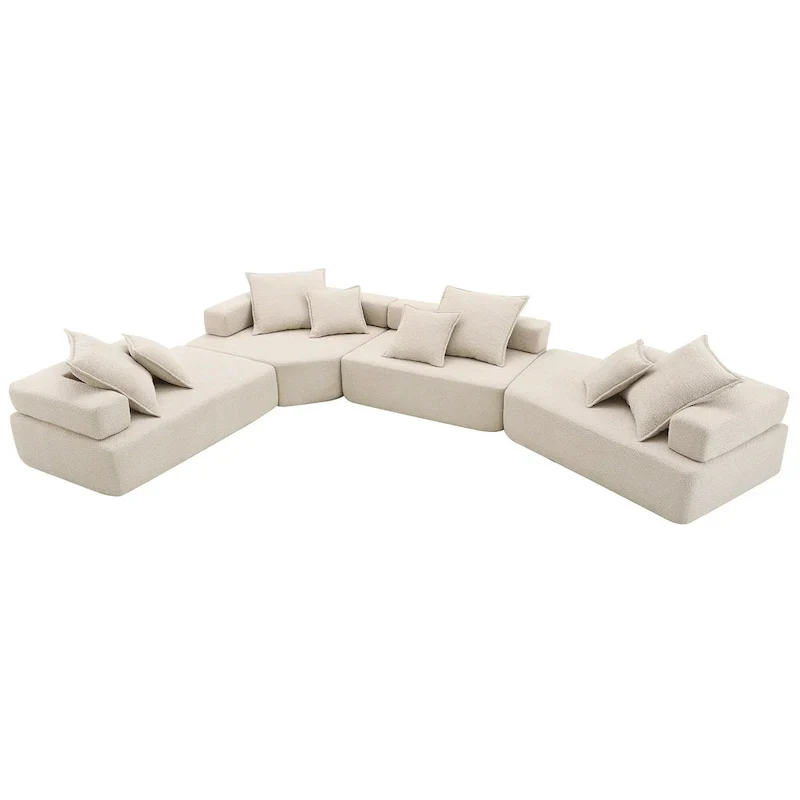 DIY Customization Boucle Upholstered Modular Sectional Sofa