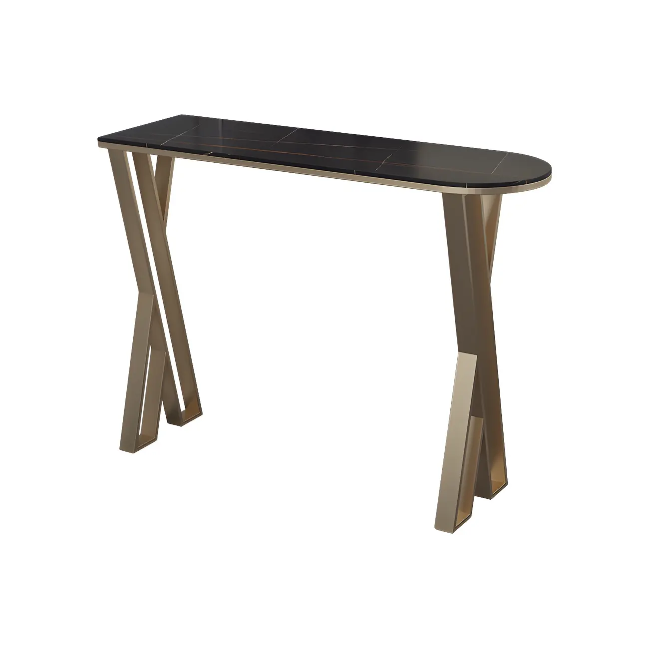 Glam White Stone Gold Iron Free Form Bar Tables for Kitchen