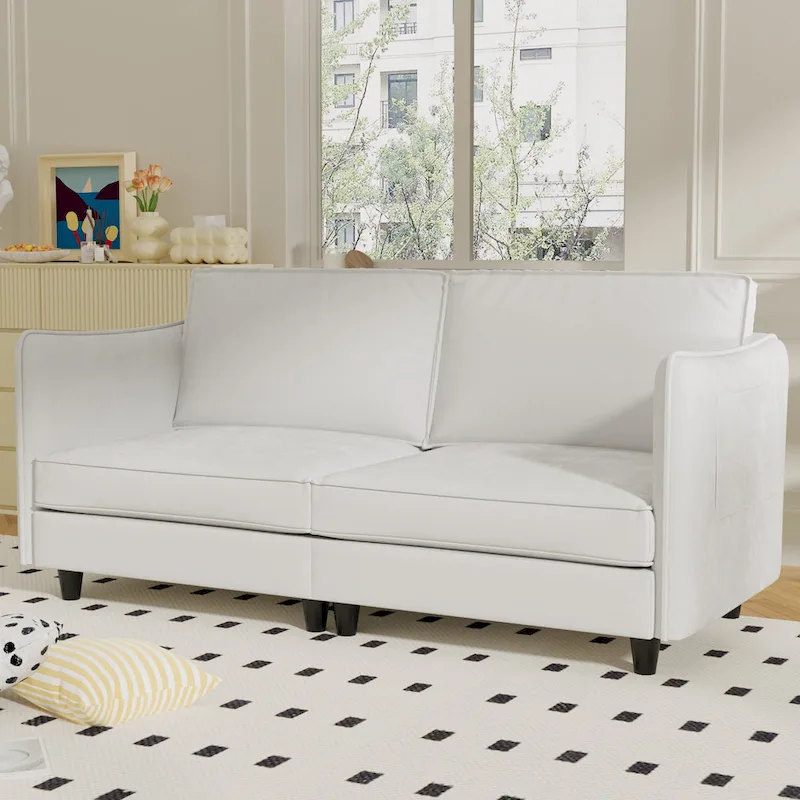 Hadley 74.27 Loveseat Sofa with Mid-Century Modern Design