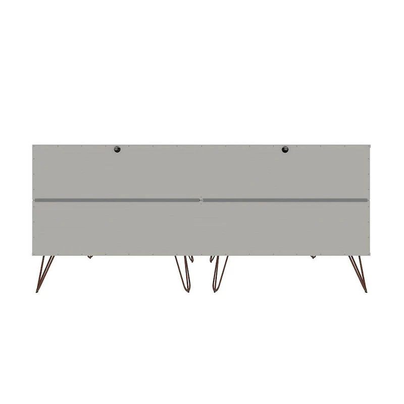 6-Drawer Double Low Dresser with Metal Legs