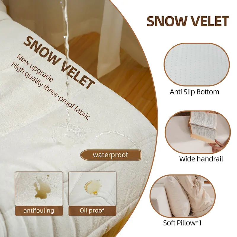 Ameican White Oak Modern 40.2 Accent Chair with Pillow