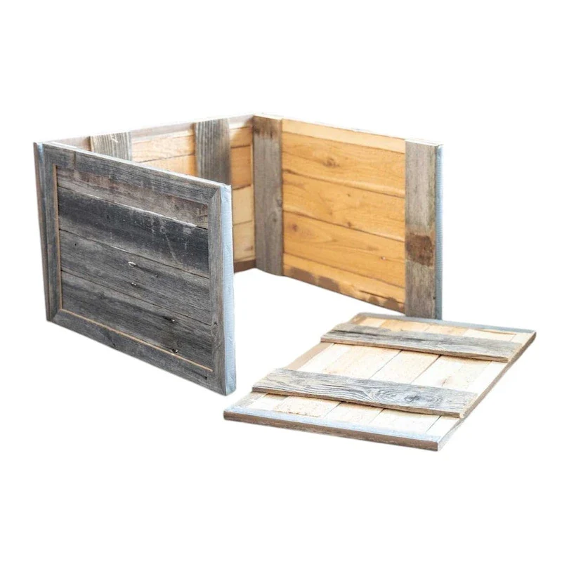 HomeRoots 18  Gray Distressed Wood Christmas Tree Collar - 17.7' X '11.6' X '3.1