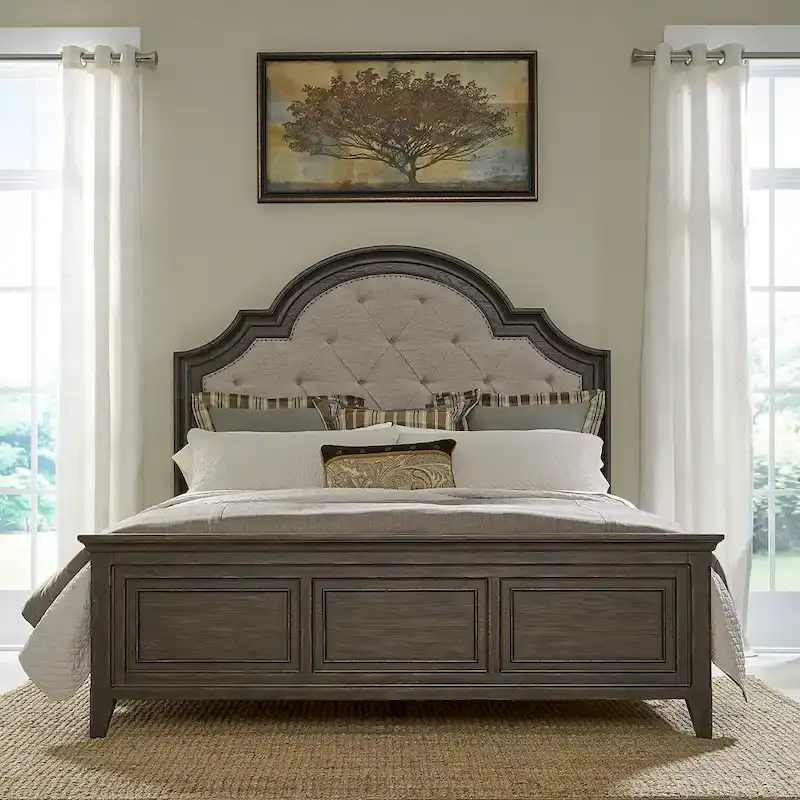 Saddle Brown Upholstered Bed Frame - Size Options