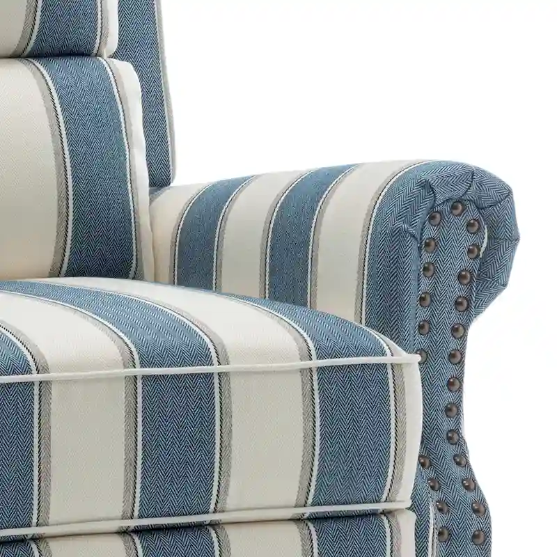 2 Set Nail-head Padded Seat Pushback Recliner Chair