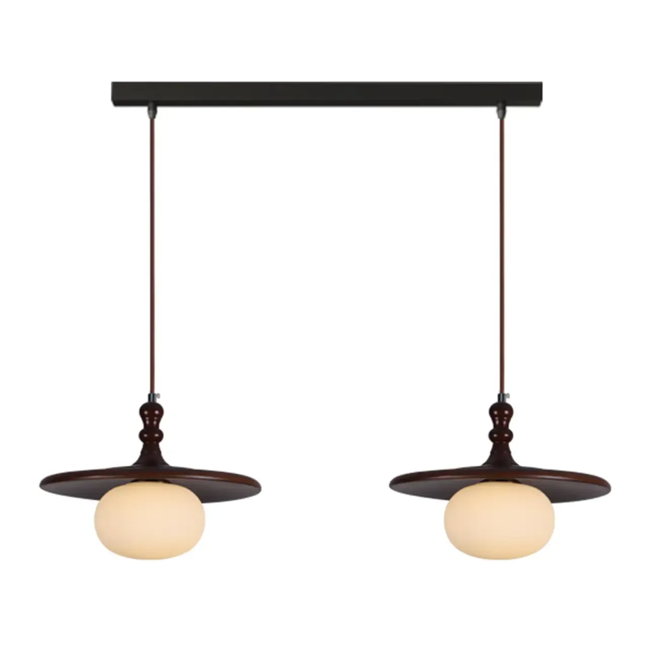 Modern Wood Disc Shape Adjustable Kitchen Island Pendant Light