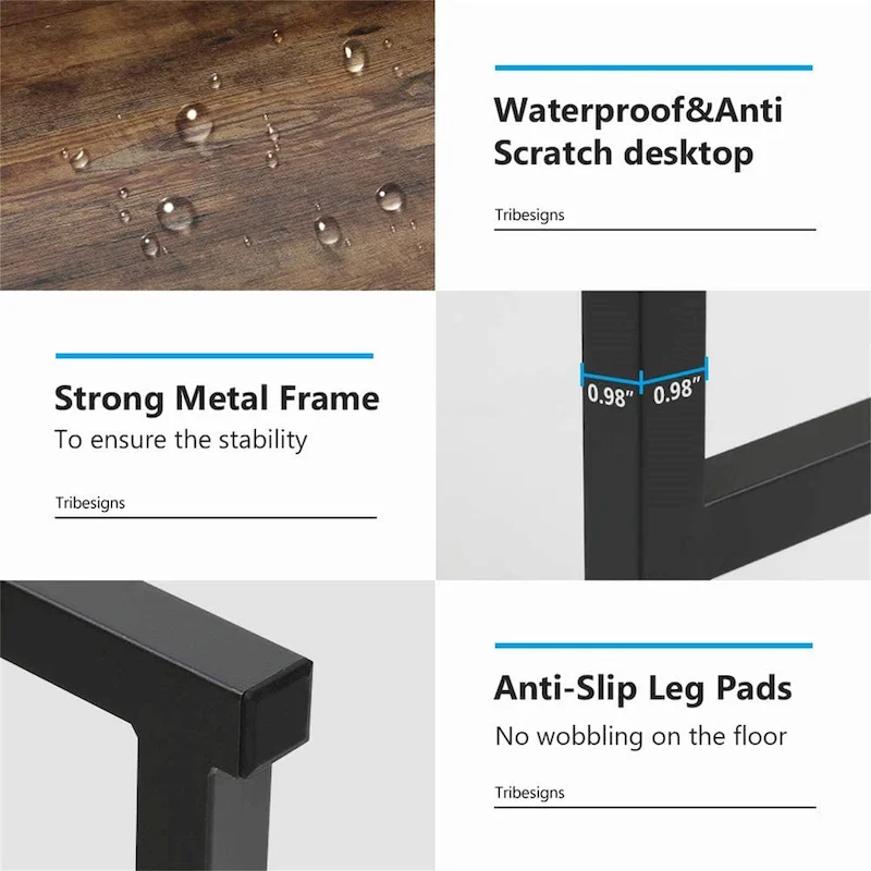 Computer Desk, Home Office Desk Study Desk with Hutch and Shelves