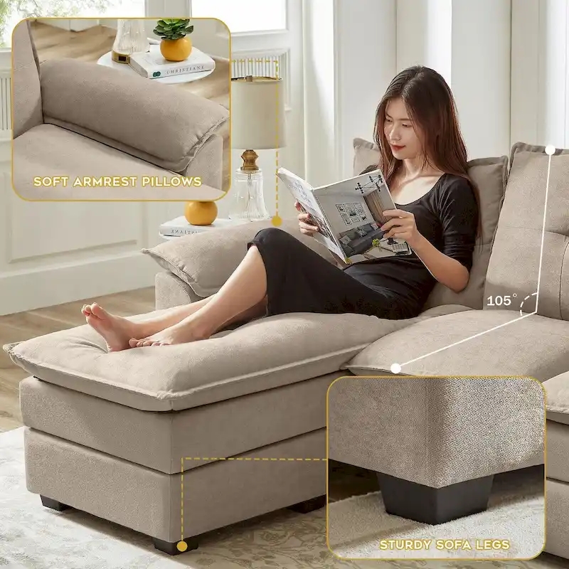 82.28 L Shaped 3 Pieces Living Room Sets