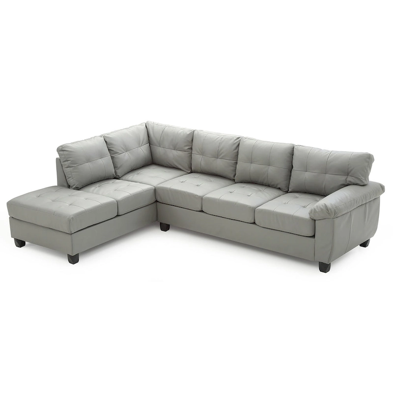 Gallant 111 in. W 2-piece Faux Leather L Shape Sectional Sofa - 78 L x 111 W x 32 H