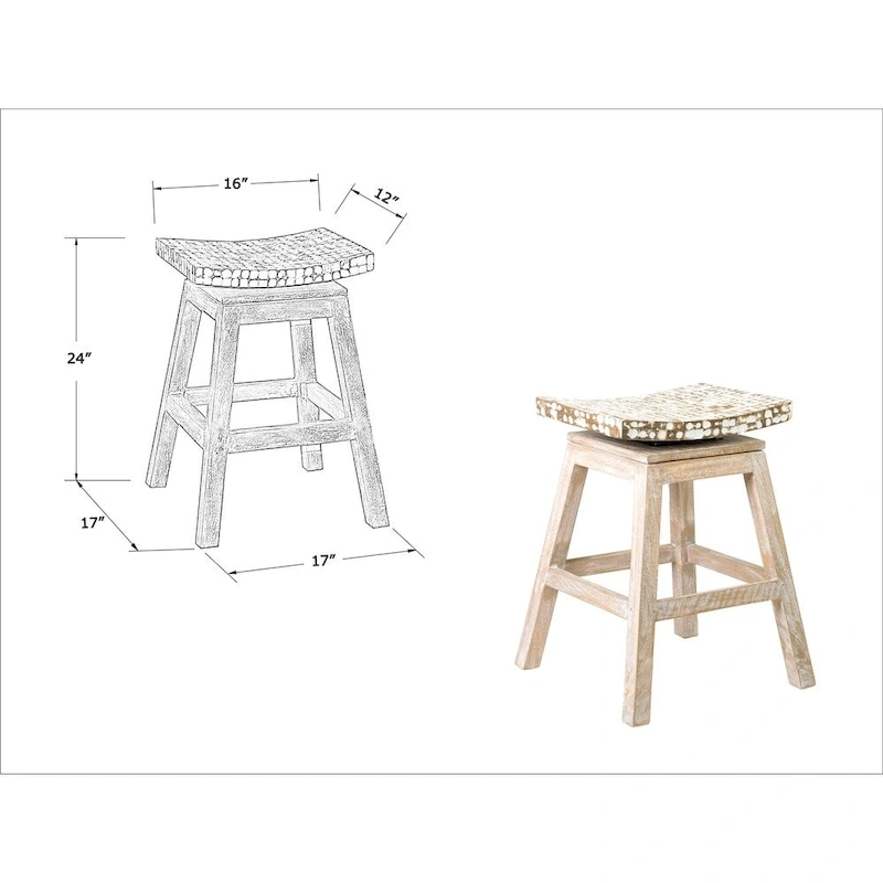 White Coconut Shell Swivel Counter Stool by East at Main
