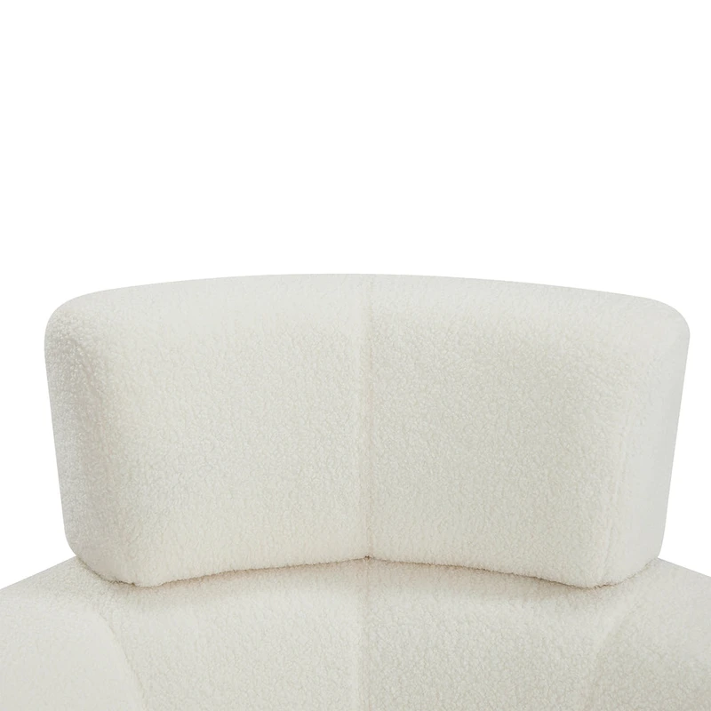 Polyester Barrel Swivel Chair with 360 Rotation, and Adjustable Headrest & Berber Fleece Upholstery - 320lb Capacity