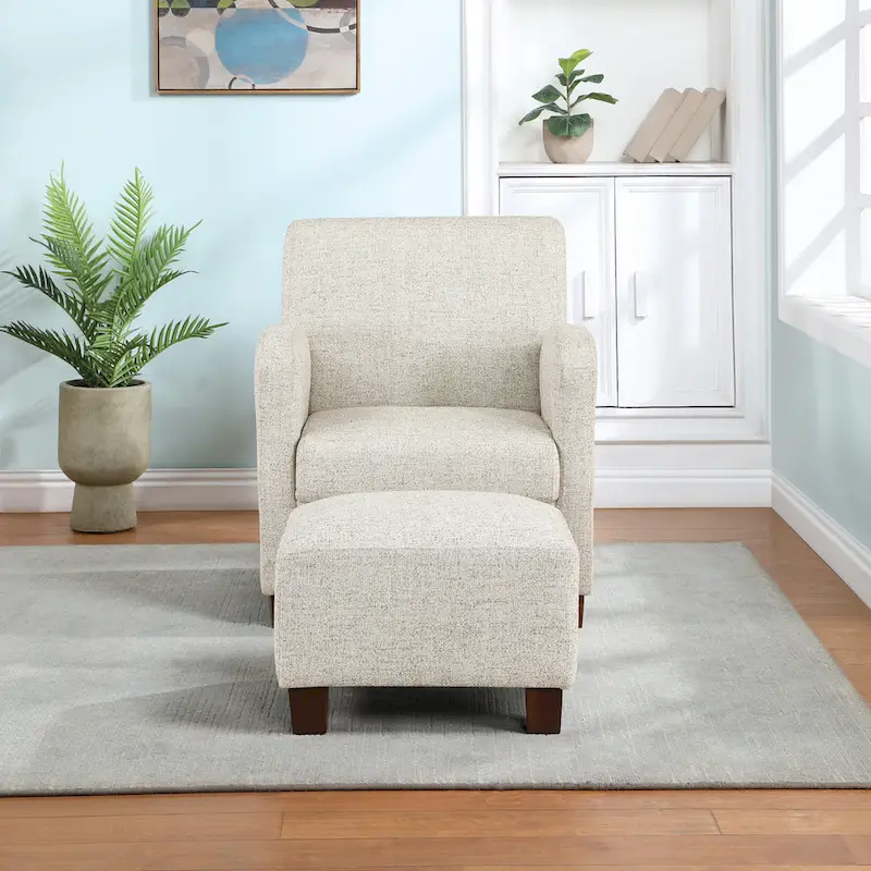 Aiden Chair & Ottoman with Espresso Legs