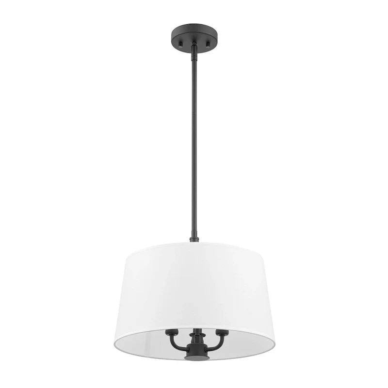 Prominence Home Billet Convertible Pendant/Semi-Flush with Fabric Shades