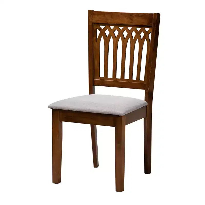 Modern Fabric & Wood Dining Set for 6 – 4 Chairs + Bench + Table