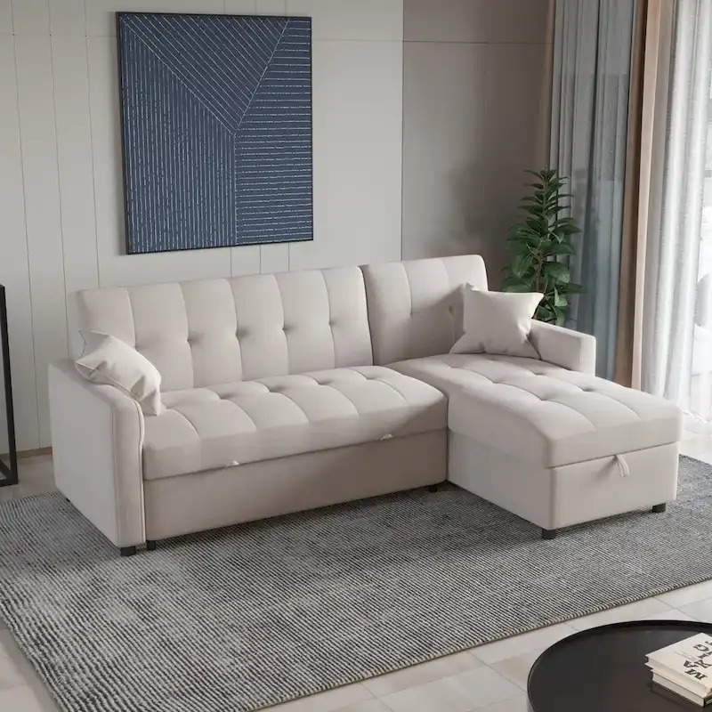 82 Wide Reversible Sleeper Sofa & Chaise