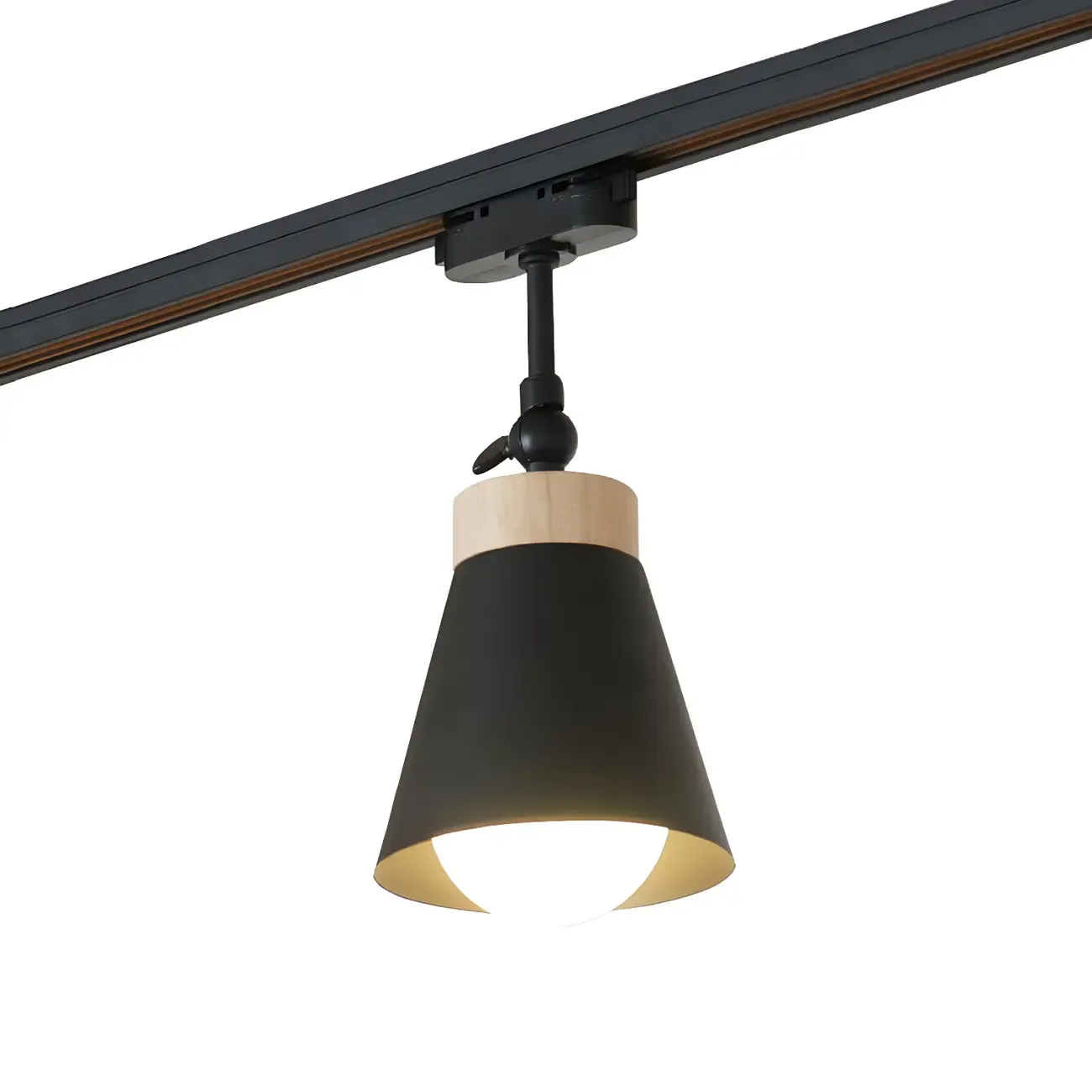 Modern Metal Cone Shape Semi Flush Mount Slidable Track Light