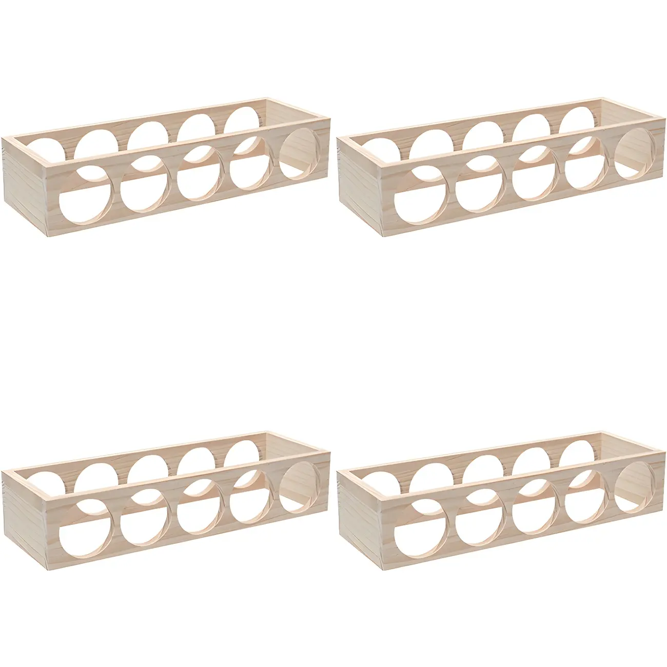 Natural Wooden Stackable Wine Rack Tabletop Wine Holder