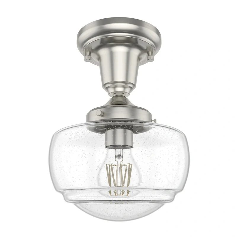 Hunter Saddle Creek 1-Light Mini Pendant / Semi-Flush Mount Ceiling Light - Kitchen Island, Dining Room, Hallway